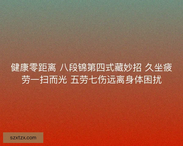健康零距离 八段锦第四式藏妙招 久坐疲劳一扫而光 五劳七伤远离身体困扰